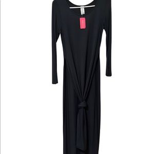 NWT: Long Sleeve T-shirt Double Deep Side Split Slit Maxi Dress